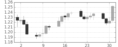 ユーロ/米ドルの日足チャート(2010年6月)