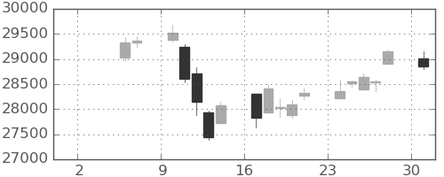 日経225の日足チャート(2021年5月)